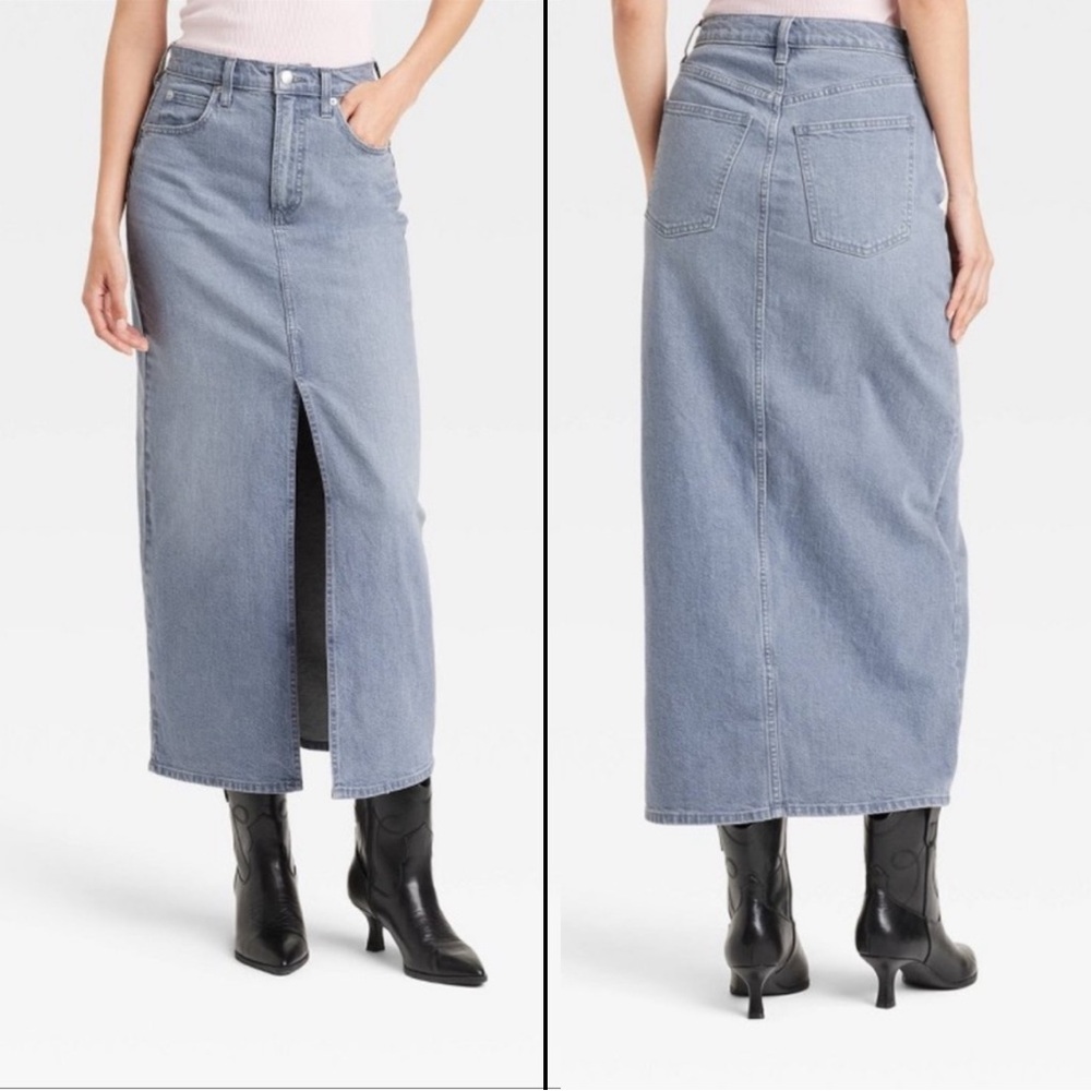 Universal Thread Light Gray Denim Skirt